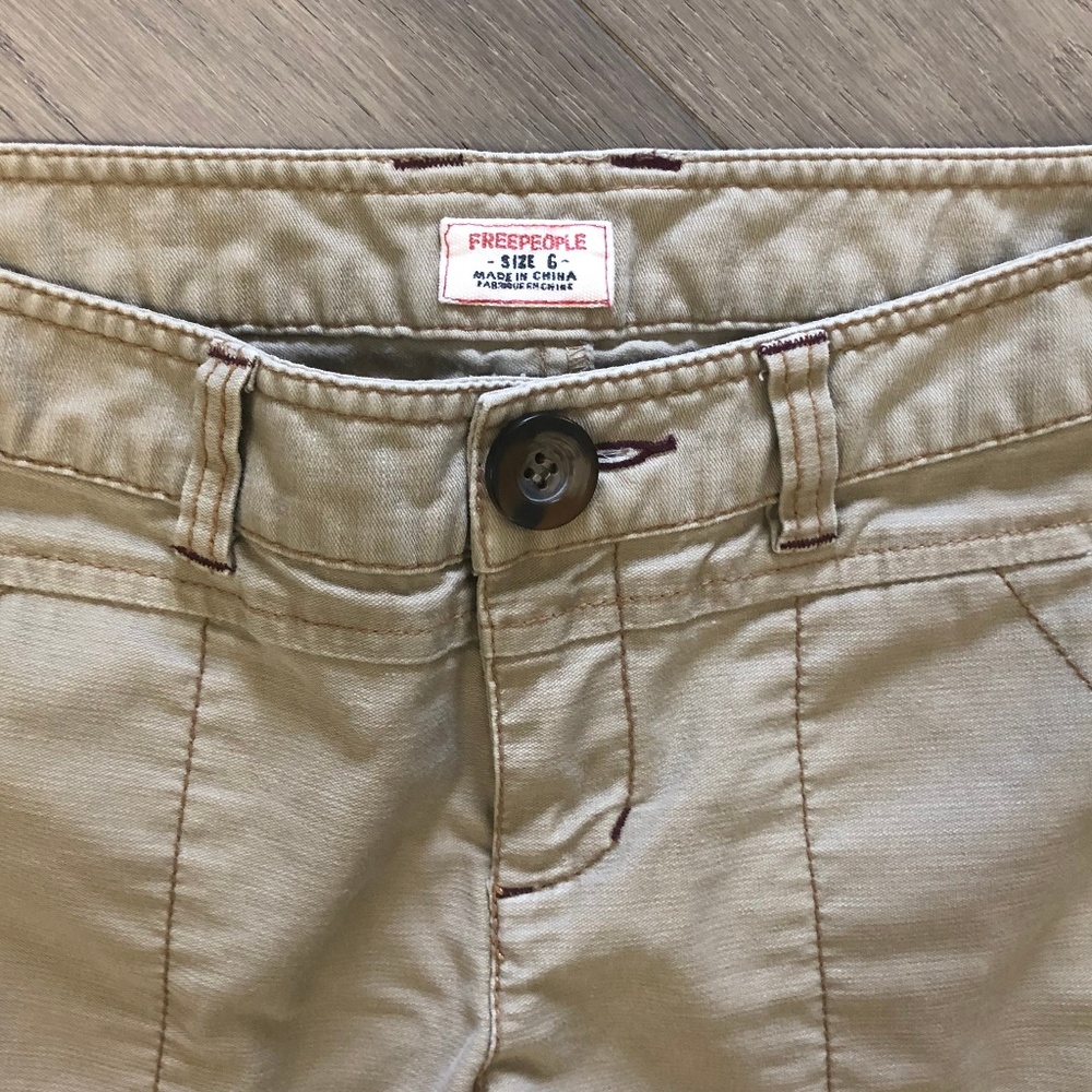 Free People Skinny Crop Moto Cargo Jeans Size 6